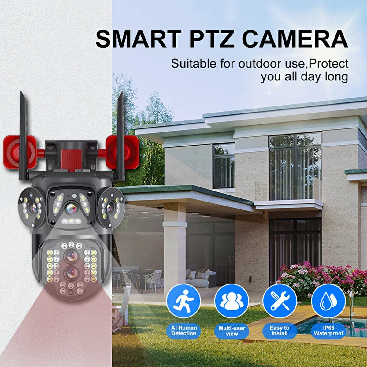 Avenir AV-S314 Wifi Hoparlörlü 4mp 2 Kameralı 10X Optik Zoomlu Ptz Kamera