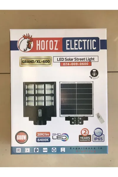 Horoz 600w Kumandalı Güneş Enerjili Solar Sokak Armatür Grand-xl/600