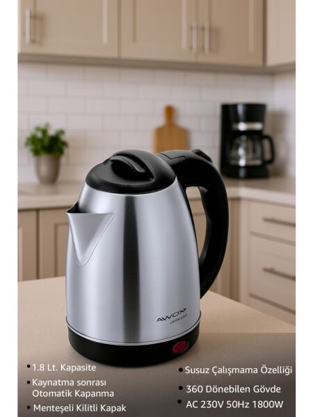 Awox Armada Inox Su Isıtcı Çelik Kettle 1.8 Lt.