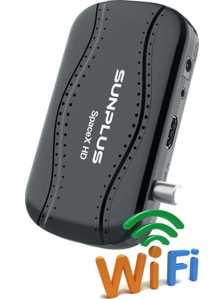 Sunplus Spacex Çanaklı-Çanaksız Dahili Wi-Fi Full Hd Sinema Paketili Uydu Alıcısı Akıllı Kumanda