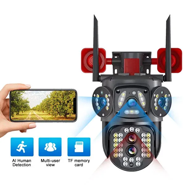 Avenir AV-S314 Wifi Hoparlörlü 4mp 2 Kameralı 10X Optik Zoomlu Ptz Kamera